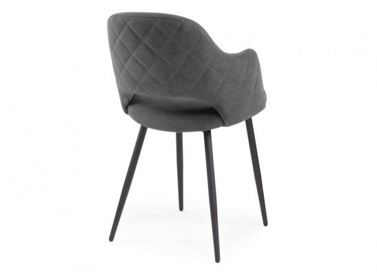 Стул на металлокаркасе Гутрид прошивка ромбы сзади темно-серый / черный каркас в Ростове-на-Дону