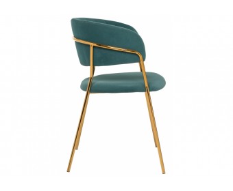 Стул на металлокаркасе Kamelia green / gold