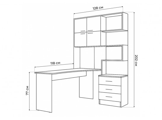 Компьютерный стол Эльброни левый белый в Ростове-на-Дону