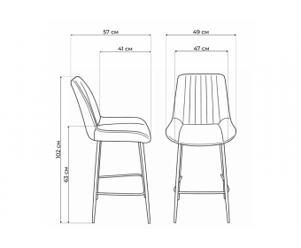 Полубарный стул Седа темно-серый (zd 995) / золотой