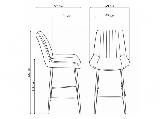 Полубарный стул Седа светло-серый (zd 960) / золотой в Ростове-на-Дону