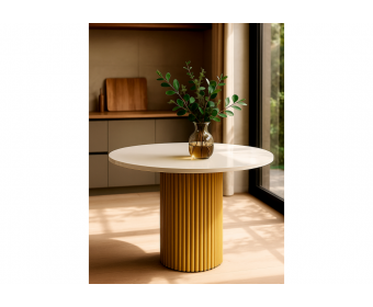 Деревянный стол Барел 89 белый / золото