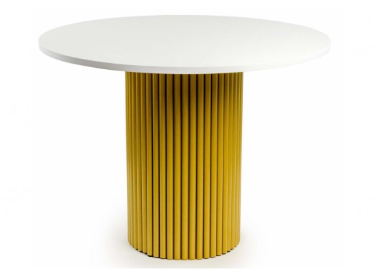 Деревянный стол Барел 90 белый / золото