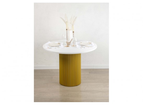 Деревянный стол Барел 90 белый / золото