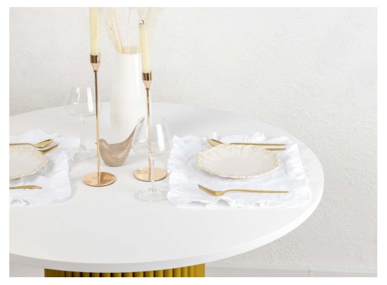 Деревянный стол Барел 90 белый / золото