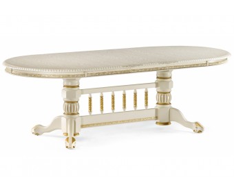 Деревянный стол Кантри крем с золотой патиной