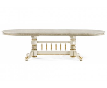 Деревянный стол Кантри крем с золотой патиной