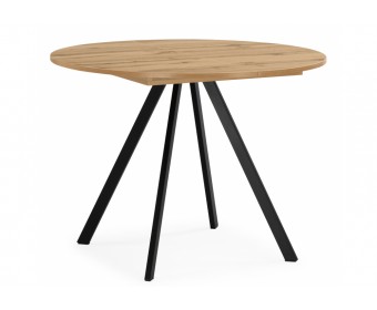 Деревянный стол Карпер 90(120) дуб вотан / черный матовый