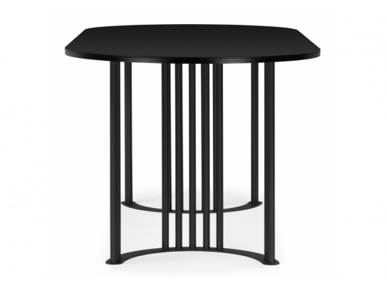 Деревянный стол Хьюго О 180 х 90 черная шагрень пленка / черные ноги в Ростове-на-Дону