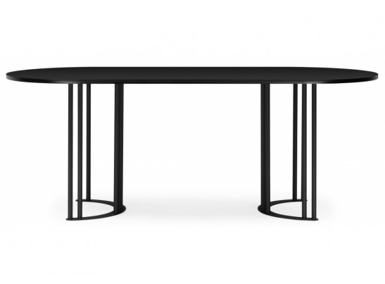 Деревянный стол Хьюго О 180 х 90 черная шагрень пленка / черные ноги в Ростове-на-Дону