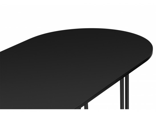 Деревянный стол Хьюго О 180 х 90 черная шагрень пленка / черные ноги в Ростове-на-Дону