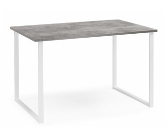 Деревянный стол Лиман 117 x 77 бетон светлый / белый матовый