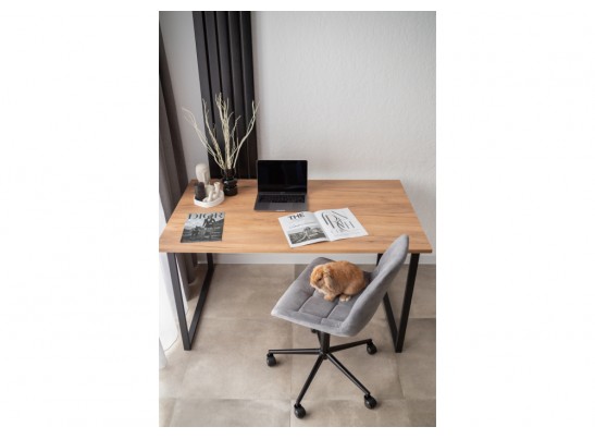 Деревянный стол Лиман 140 х 80 дуб крафт золотой / черный матовый в Ростове-на-Дону