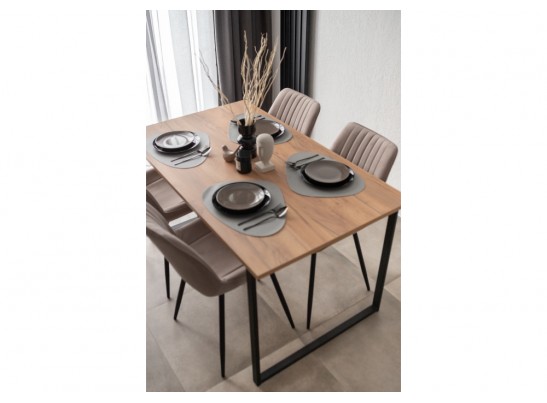 Деревянный стол Лиман 140 х 80 дуб крафт золотой / черный матовый в Ростове-на-Дону