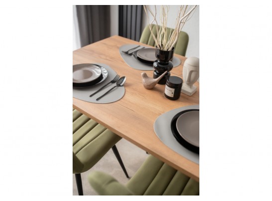 Деревянный стол Лиман 140 х 80 дуб крафт золотой / черный матовый в Ростове-на-Дону