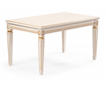 Деревянный стол Паветти прямоугольный слоновая кость / золото