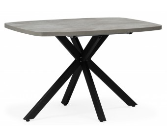 Деревянный стол Кортез 32 116(160)x77 раздвижной цемент / черный