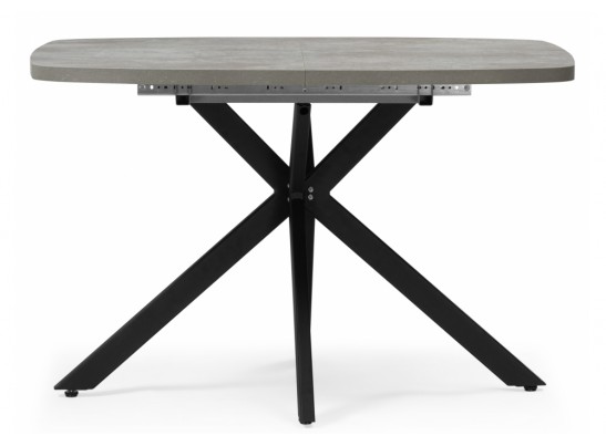 Деревянный стол Кортез 32 116(160)x77 раздвижной цемент / черный в Ростове-на-Дону