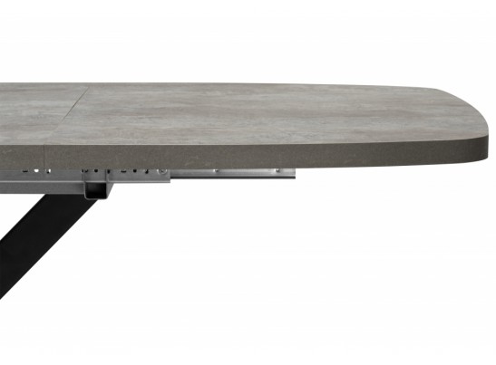 Деревянный стол Кортез 32 116(160)x77 раздвижной цемент / черный в Ростове-на-Дону