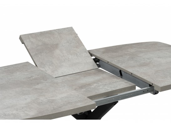 Деревянный стол Кортез 32 116(160)x77 раздвижной цемент / черный в Ростове-на-Дону