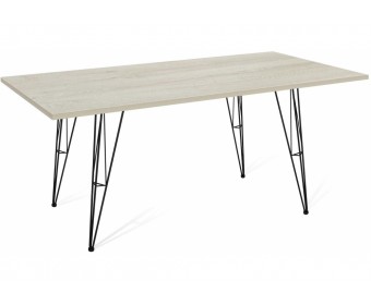 Деревянный стол SHT-TU10/120/80 ЛДСП черный муар / дуб беленый