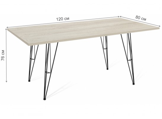 Деревянный стол SHT-TU10/120/80 ЛДСП черный муар / дуб беленый в Ростове-на-Дону