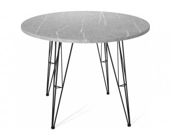 Деревянный стол SHT-TU10/90 черный муар / серый мрамор