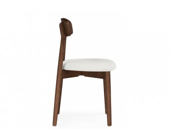 Деревянный стул Okava 1 бежевая рогожка / орех