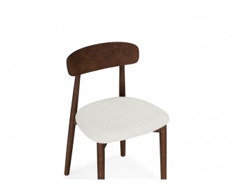 Деревянный стул Okava 1 бежевая рогожка / орех