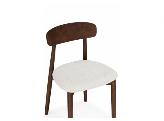 Деревянный стул Okava 1 бежевая рогожка / орех