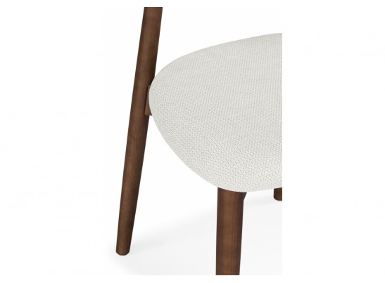 Деревянный стул Okava 1 бежевая рогожка / орех