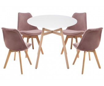 Обеденная группа Арги 80 light purple / white / wood