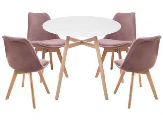 Обеденная группа Арги 80 light purple / white / wood в Ростове-на-Дону