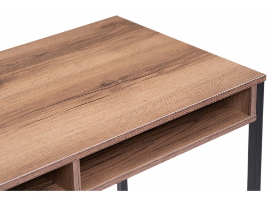 Письменный стол Леон Лофт 110х55х75 черный матовый / дуб делано темный в Ростове-на-Дону