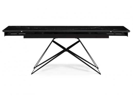 Стеклянный стол Блэкберн 160(220)х90 черный мрамор / черный в Ростове-на-Дону