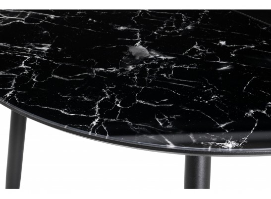 Стеклянный стол Кловис мрамор черный / черный в Ростове-на-Дону