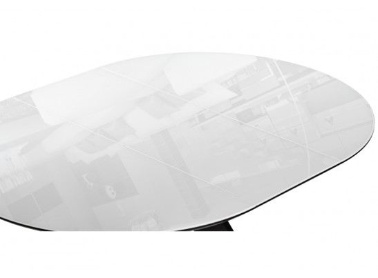 Стеклянный стол Рикла 110(150)х110х76 белый / черный в Ростове-на-Дону