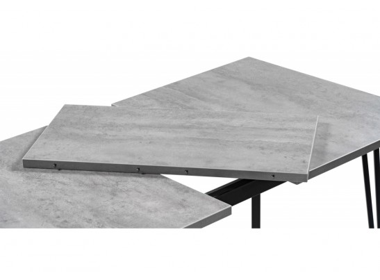 Стол раскладной Денвер Лофт 120(160)х75х75 25 мм бетон / черный матовый в Ростове-на-Дону