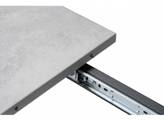 Стол раскладной Денвер Лофт 120(160)х75х75 25 мм бетон / черный матовый в Ростове-на-Дону