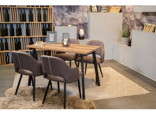 Стол Тринити Лофт 120х60х75 25 мм дуб вотан / матовый черный в Ростове-на-Дону