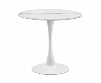 Стол Тулип 80х73 мрамор белый / белый