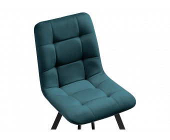 Стул на металлокаркасе Чилли морская волна / черный