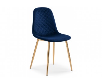 Стул на металлокаркасе Dabl dark blue / gold