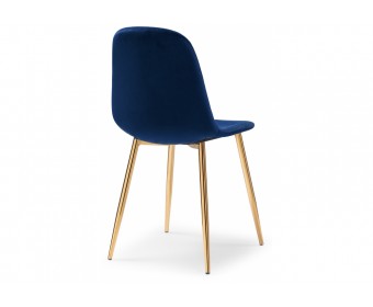 Стул на металлокаркасе Dabl dark blue / gold