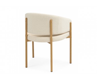 Стул на металлокаркасе Janin букле белый / цвет дерево