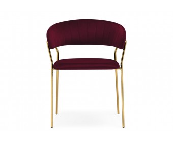 Стул на металлокаркасе Kamelia 1 wine red / gold