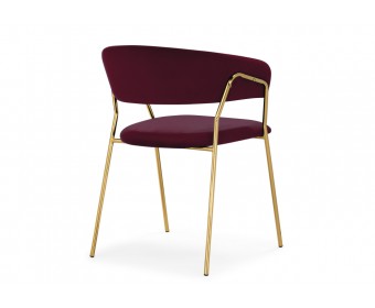 Стул на металлокаркасе Kamelia 1 wine red / gold