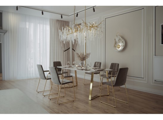 Стул на металлокаркасе Lana dark grey / gold в Ростове-на-Дону