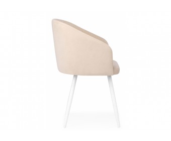 Стул на металлокаркасе Монер бежевый (glory 03) / белый