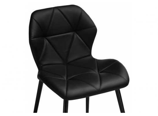 Стул на металлокаркасе Вальд экокожа черный / черный глянец в Ростове-на-Дону